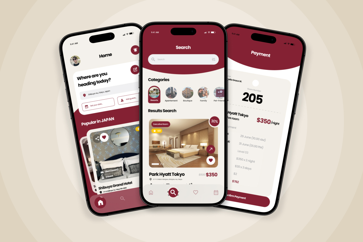 Vareon – Hotel Booking App Design Template