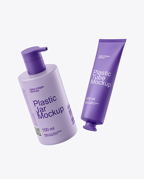 Bottle with Tube Mockup