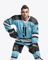 Man Wearing Full Ice Hockey Kit Mockup