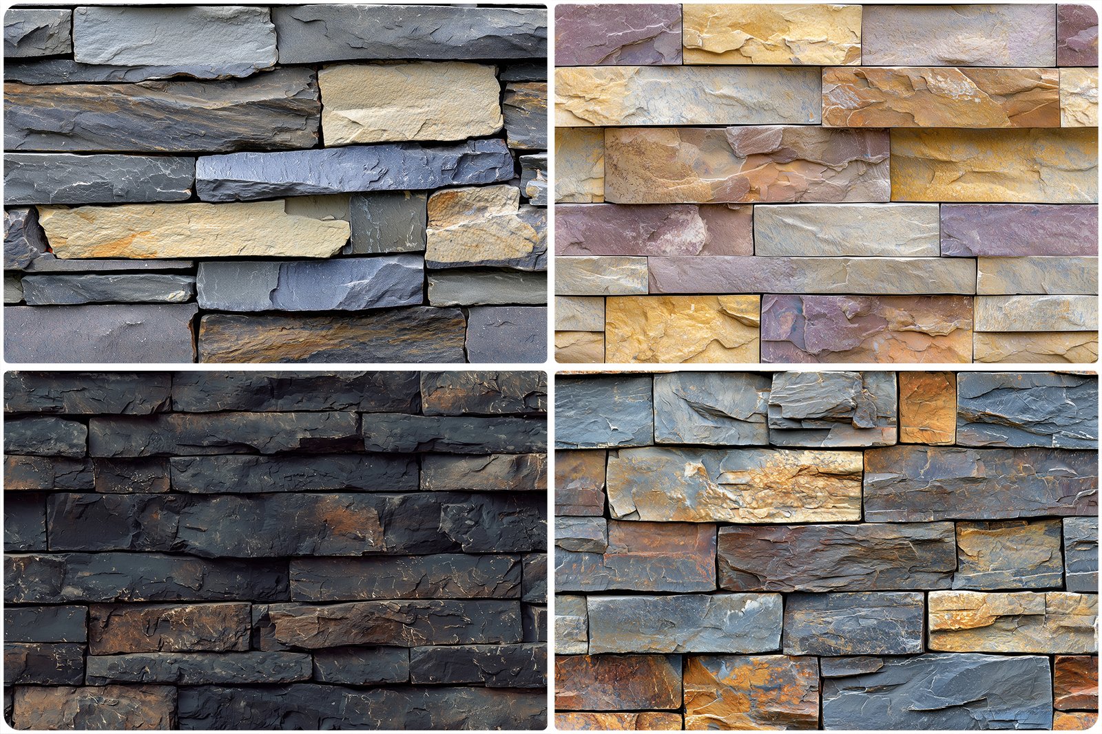 30 Stacked Stone Cladding Texture Backgrounds