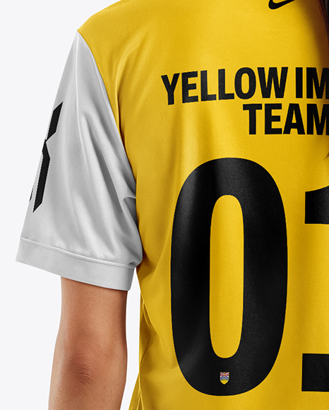 Female Soccer Player Wearing Jersey and Shorts Mockup