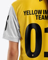 Female Soccer Player Wearing Jersey and Shorts Mockup