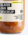 Clear Glass Jar with Meat Ragu Mockup