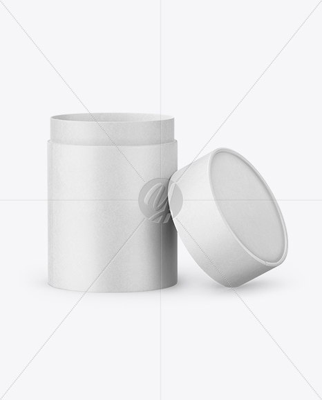 Opened Kraft Paper Tube Mockup – High-Angle Shot