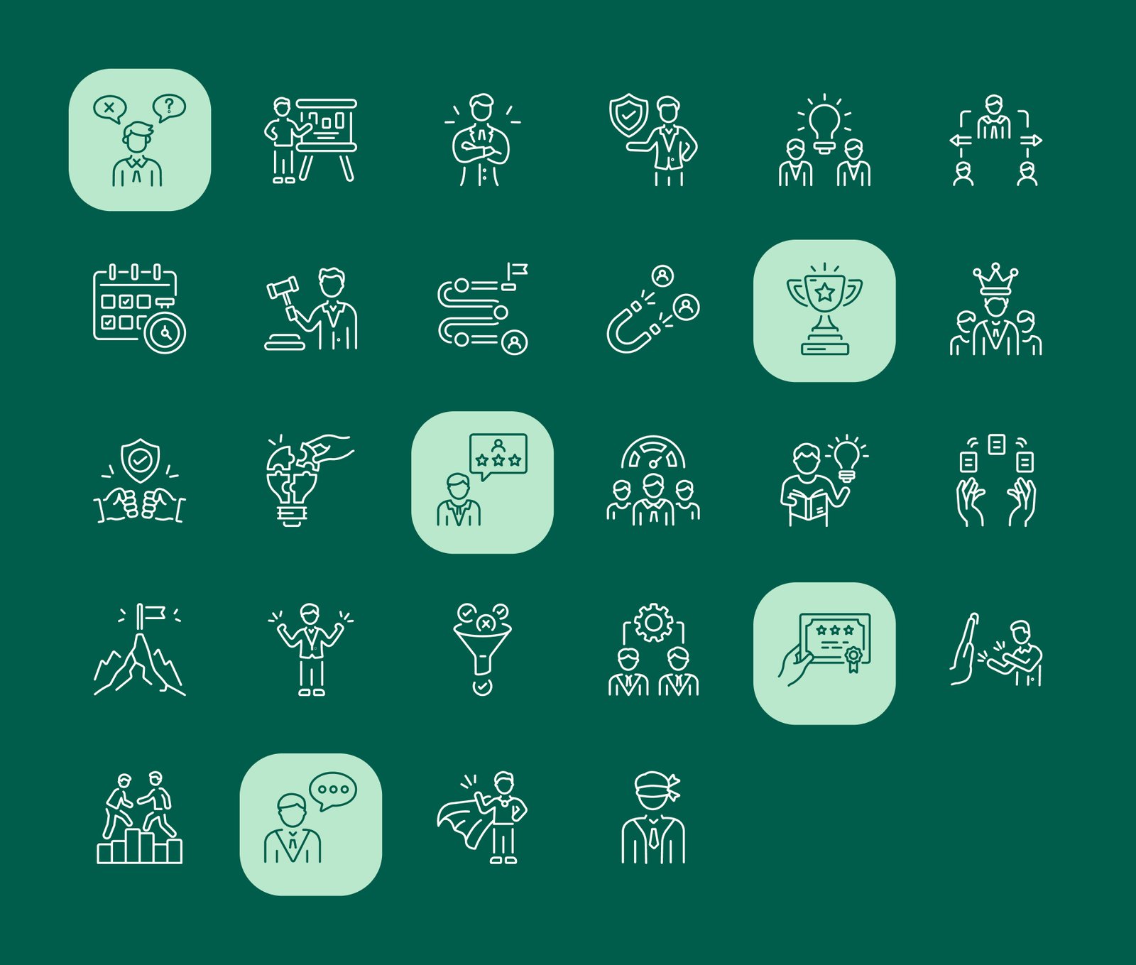 Leadership Icon Art Set