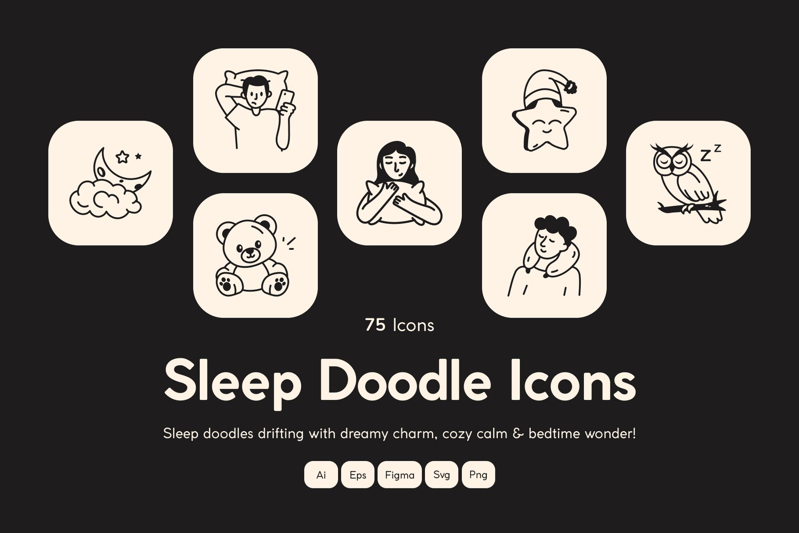 Sleep Doodle Icon Set
