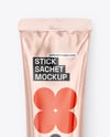 Glossy Metallic Stick Sachet Mockup