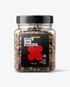 Square Plastic Jar with Whole Cloves Mockup