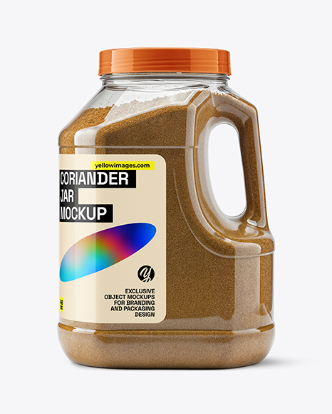 Plastic Jar with Grounded Coriander Mockup - Plastic jar mockup