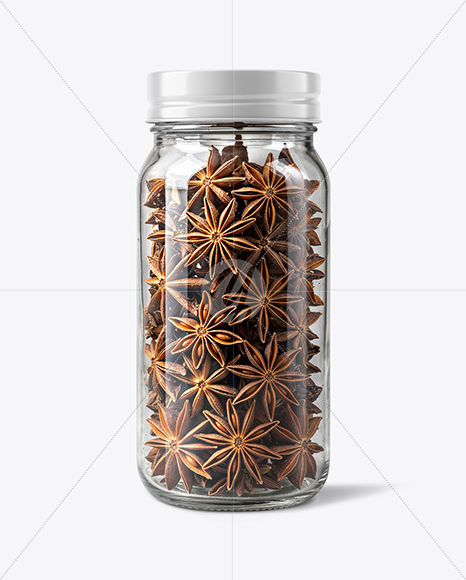 Glass Jar with Star Anise Mockup