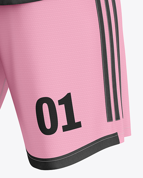 Soccer Kit Mockup - Back Half Side View