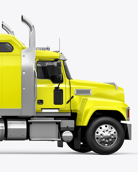 Truck Semi Trailer Mockup - Side View