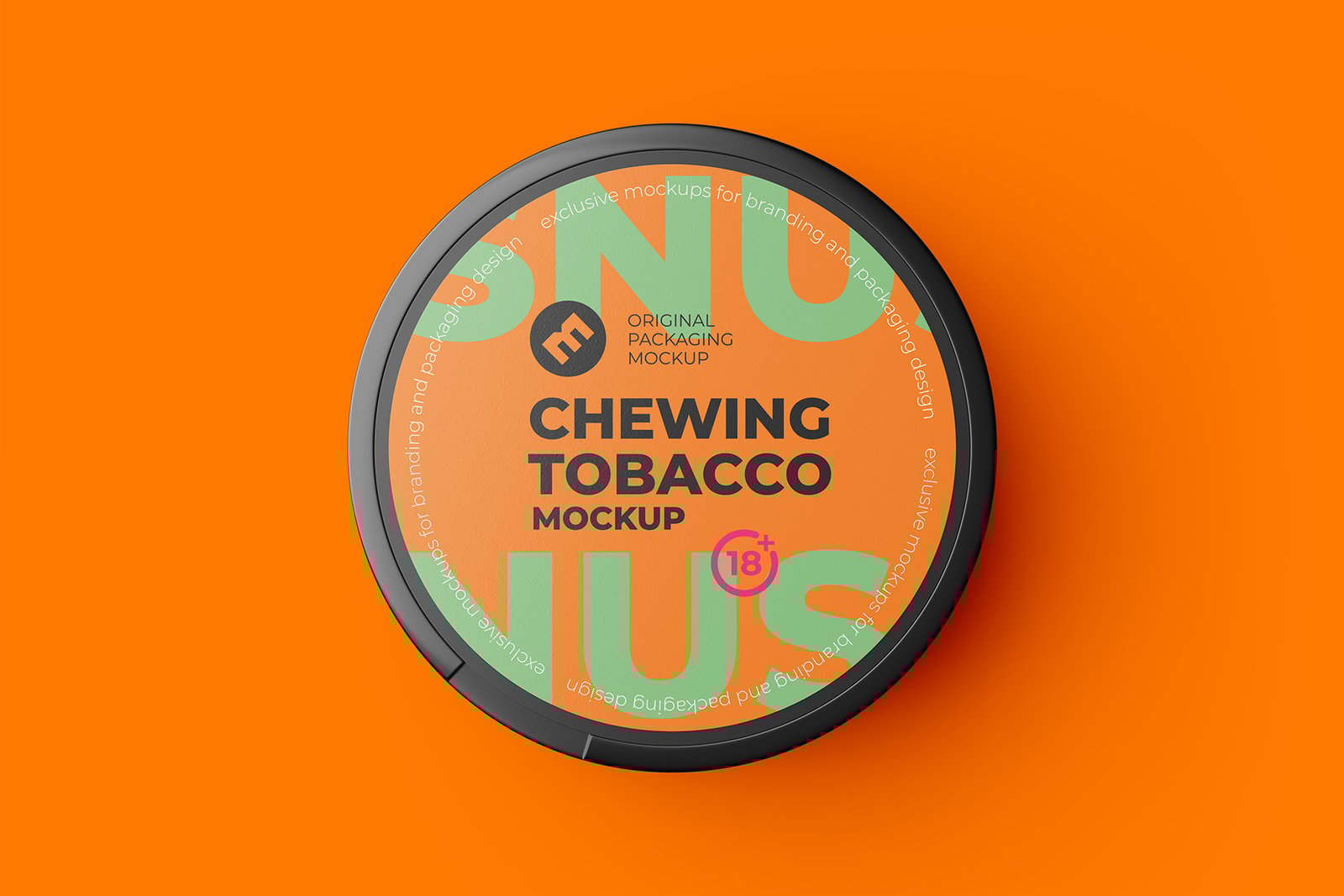 Snus Chewing Tobacco Can Mockup. Top view. With One Lock