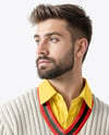 Man Wearing a Full Cricket Kit with Bat Mockup