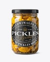 Clear Glass Jar with Chanterelles Mushrooms Mockup