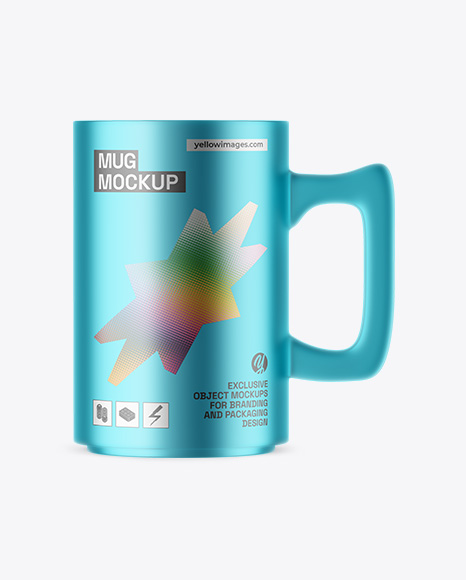 Matte Metallic Mug Mockup - Coffee packaging mockup