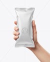 Matte Snack Package in a Hand Mockup