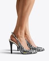 Pair of Slingbacks on Woman's Legs Mockup