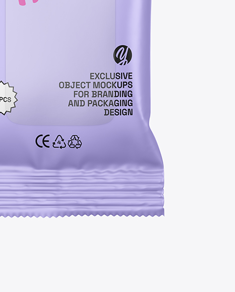 Matte Wet Wipes Pack Mockup