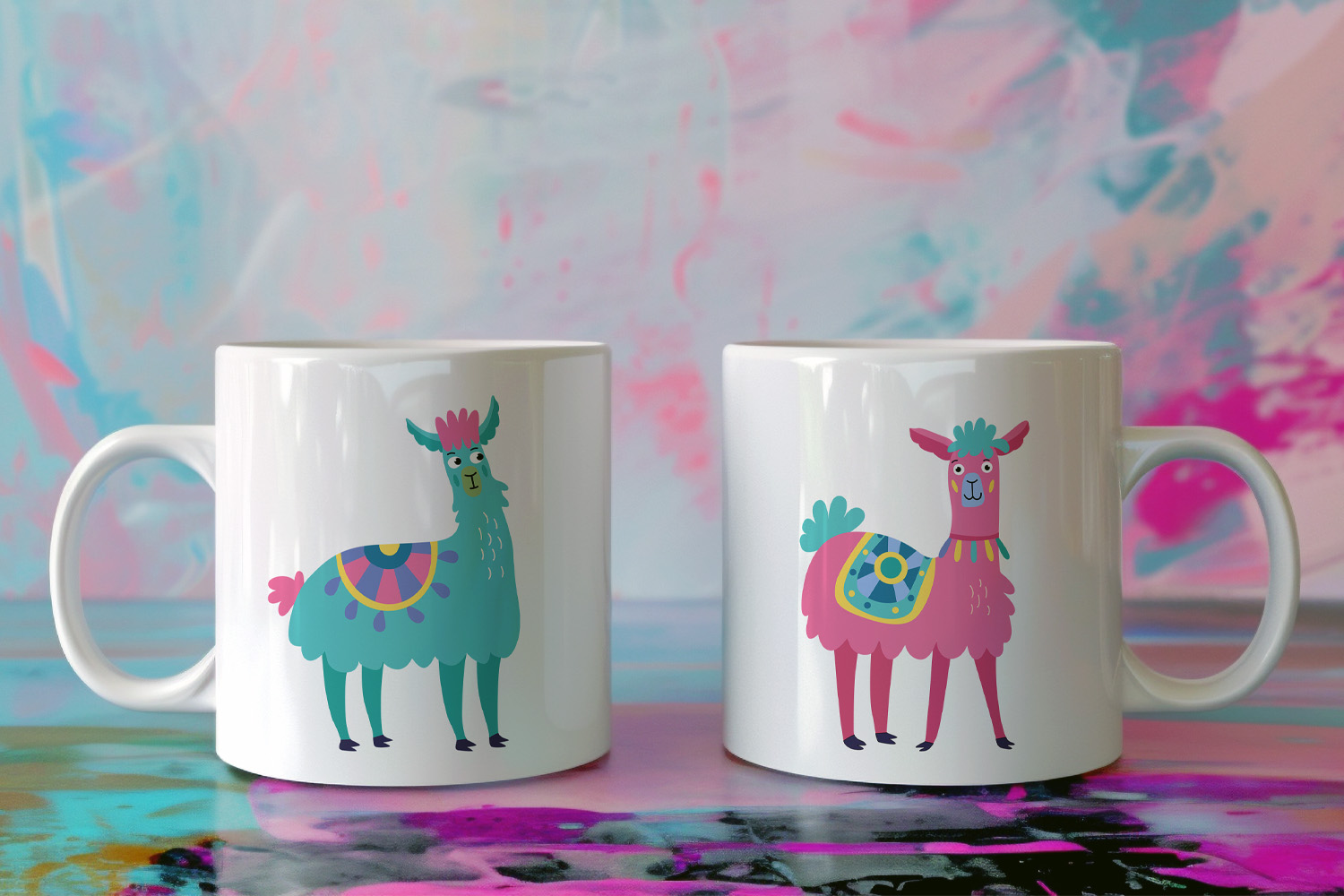 Funny Llamas Clipart and Pattern Collection