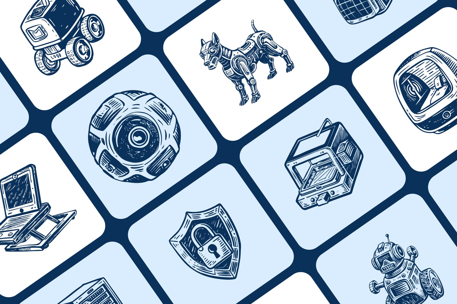 Vintage Technology Illustration Set
