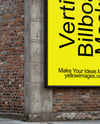 Outdoor Vertical Billboard on a Building Mockup