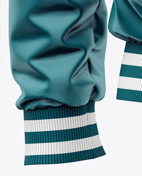 Satin Varsity Zip-Up Jacket Mockup