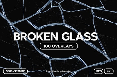 Realistic Broken Glass Overlays - Textures