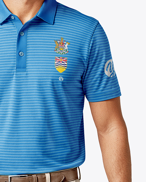 Man Wearing Golf Shirt and Chinos Mockup