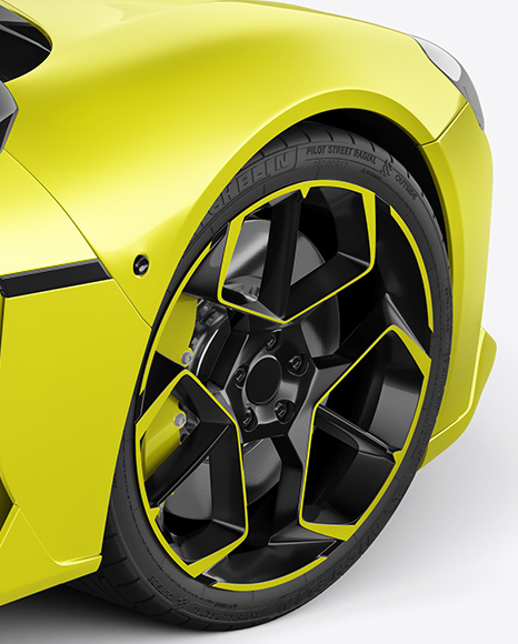 Sport Car Mockup - Back Half Side View