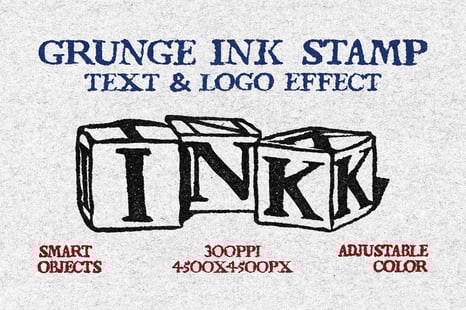 Grunge Ink Stamp Text & Logo Effect - Creative Store