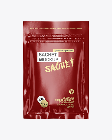 Glossy Sachet Mockup
