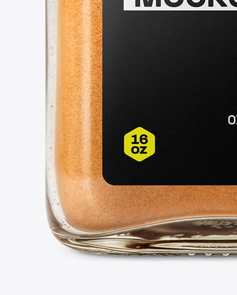 Clear Glass Jar with Cinnamon Powder Mockup
