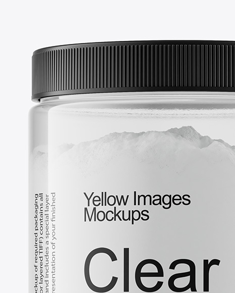 Clear Jar With Powder Mockup