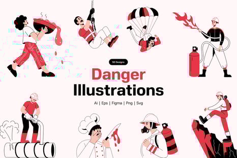 Danger Illustrations Art Set - Graphics