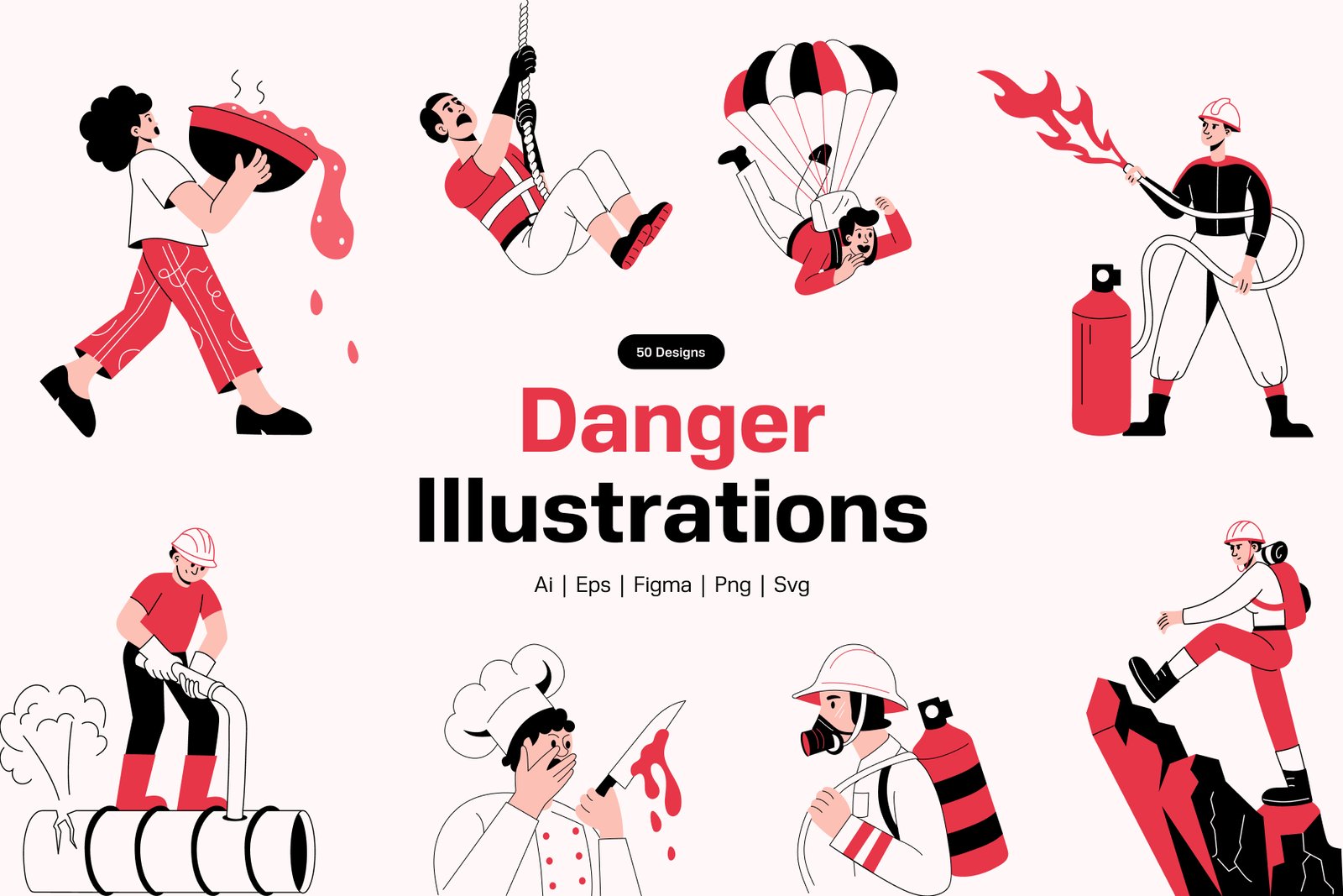 Danger Illustrations Art Set