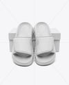Pair of Velcro Slide Sandals With Box Mockup