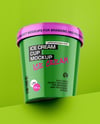 Glossy Ice Cream Cup Mockup