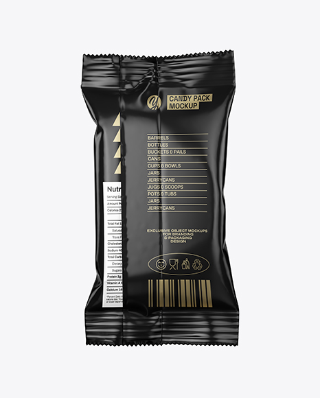 Glossy Candy Pack Mockup - Back view