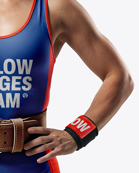 Woman Wearing Weightlifing Suit Mockup