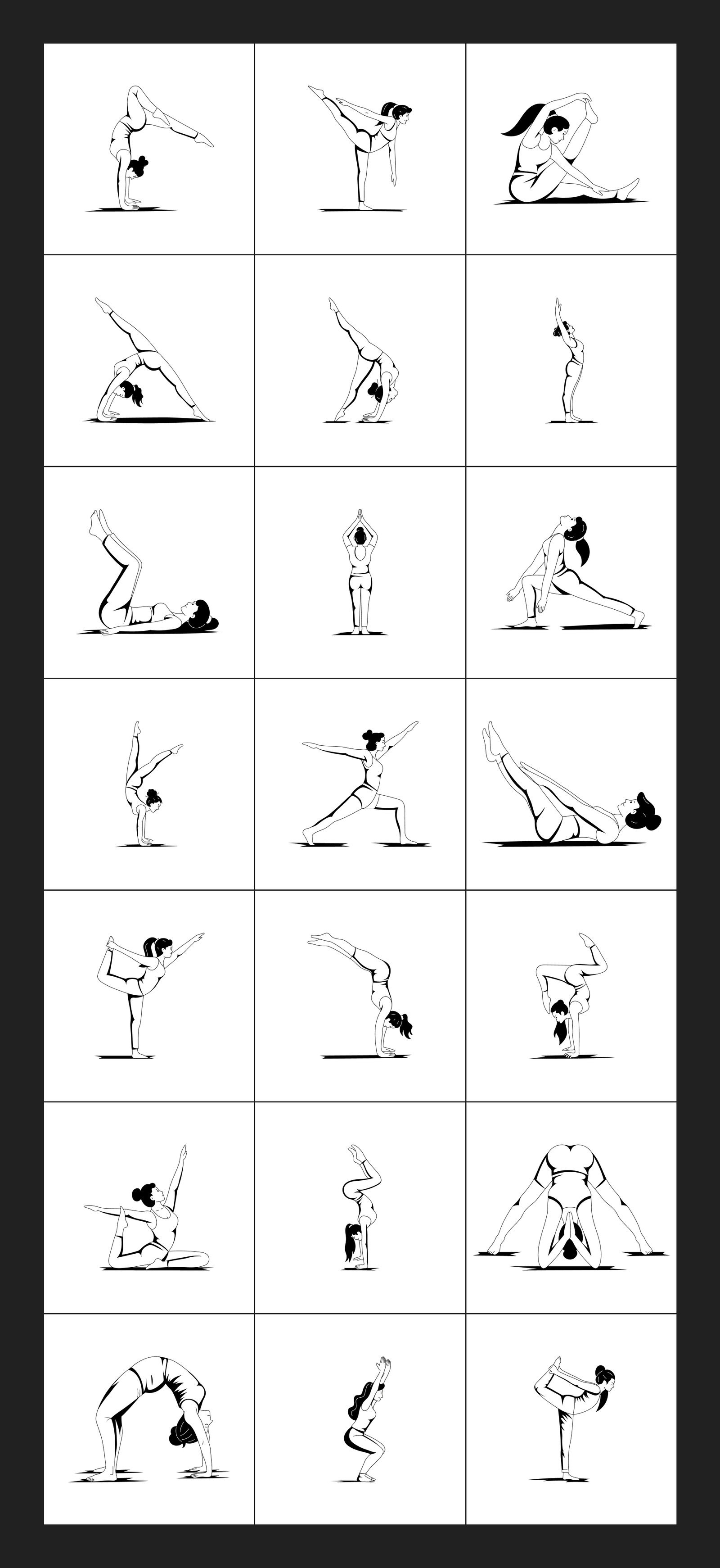 Yoga Poses Illustration Set