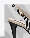 Glossy Slingback with Shoe Box Mockup