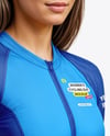 Young Woman Wearing Raglan Cycling Suit Mockup