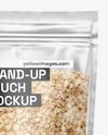Clear Stand-Up Pouch w/ Oatmeal Mockup