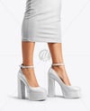 Woman Wearing Dress and Platform Heels Mockup