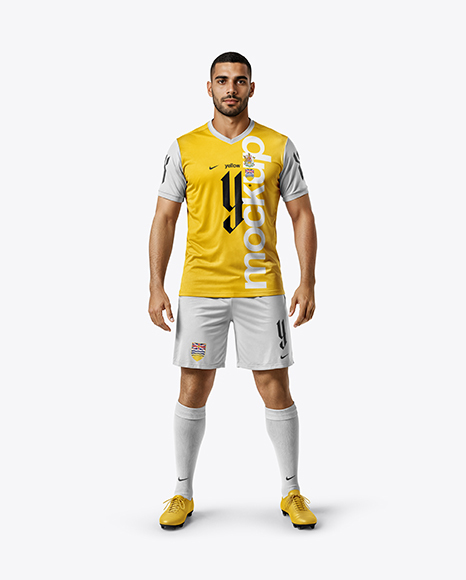 Soccer Player Wearing Jersey and Shorts Mockup - Jersey t shirt mockup