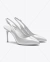 Pair of Glossy Slingbacks Mockup