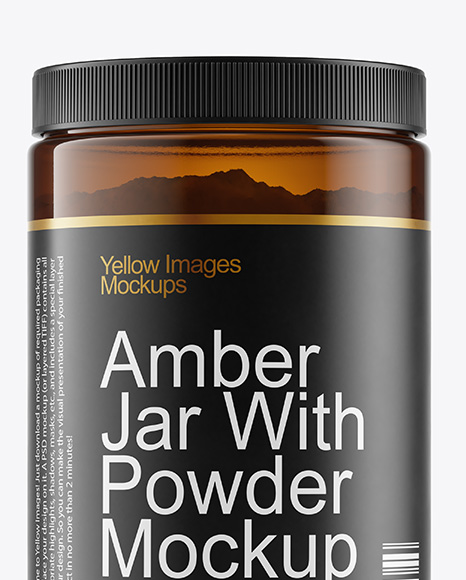 Amber Jar With Powder Mockup