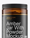 Amber Jar With Powder Mockup