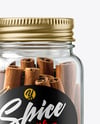 Glass Jar with Cinnamon Sticks Mockup